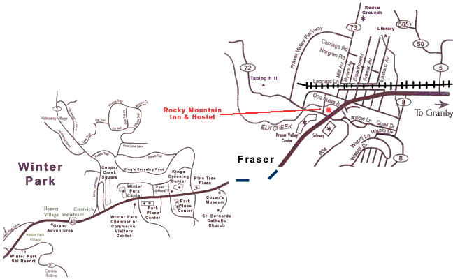 Winter Park and Fraser Map